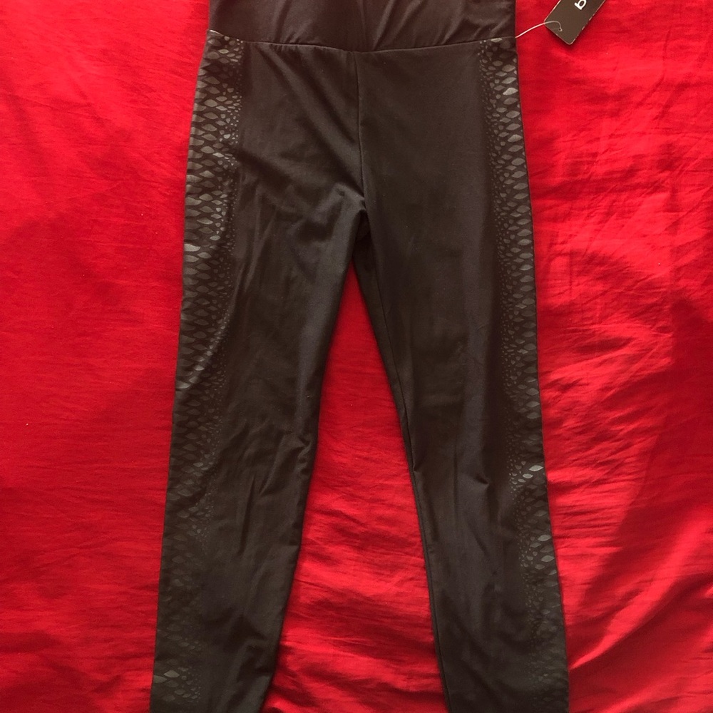 Bebe Black Textured Leggings